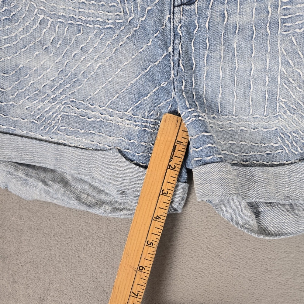 Anthropologie Pilcro HYPHEN Jean Shorts Womens 27 Embroidered Cuffed Denim - Picture 9 of 11